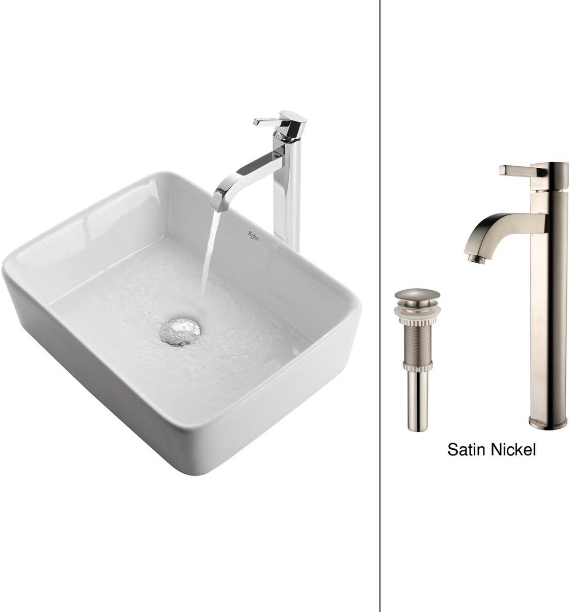 Ceramic Ceramic Rectangular Vessel Bathroom Sink