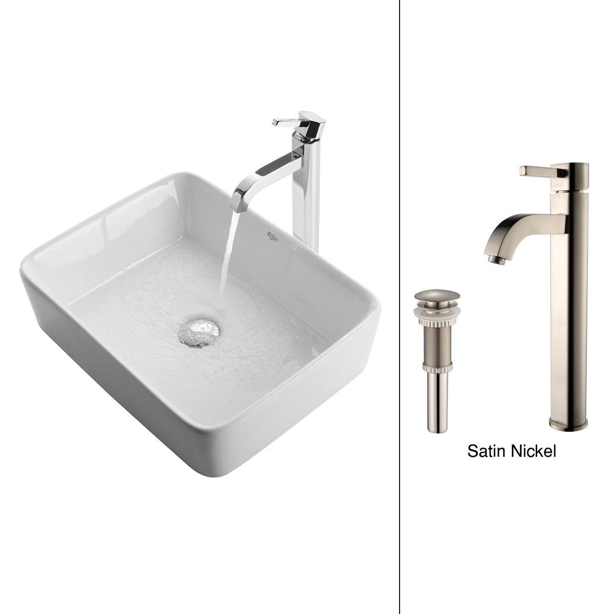 Ceramic Ceramic Rectangular Vessel Bathroom Sink