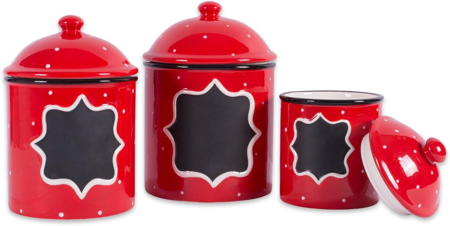 DII Ceramic Red Canister Small