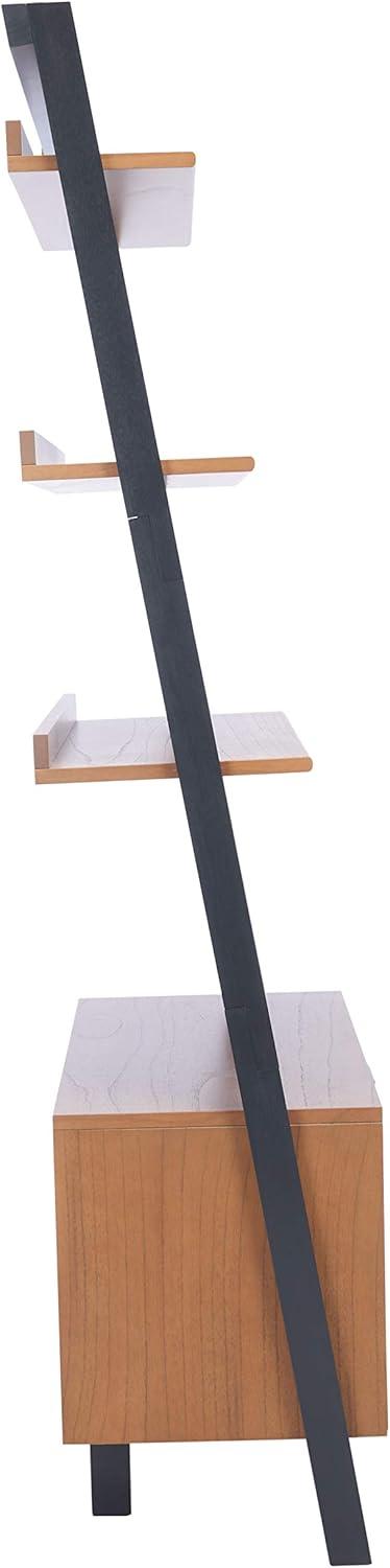 Vlad 3 Shelf 1 Door Etagere - ETG9405 - Natural/Charcoal - Safavieh