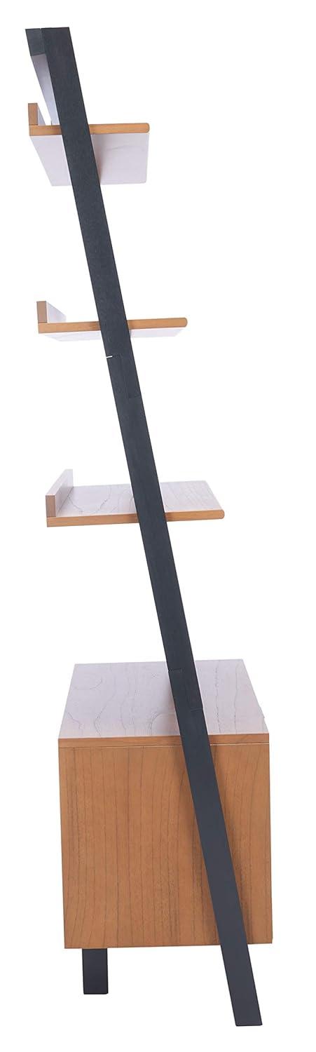 Vlad 3 Shelf 1 Door Etagere - ETG9405 - Natural/Charcoal - Safavieh