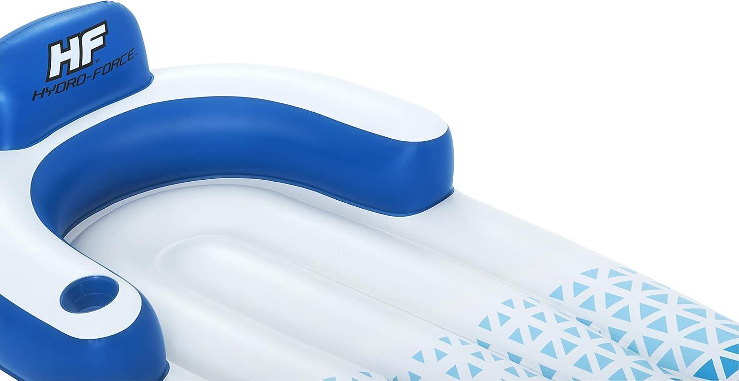 Bestway Bestway Hydro Force: Indigo Wave Pool Lounge 72" x 42"  - Inflatable Pool Accessory, Built-In Cupholder, Water Float