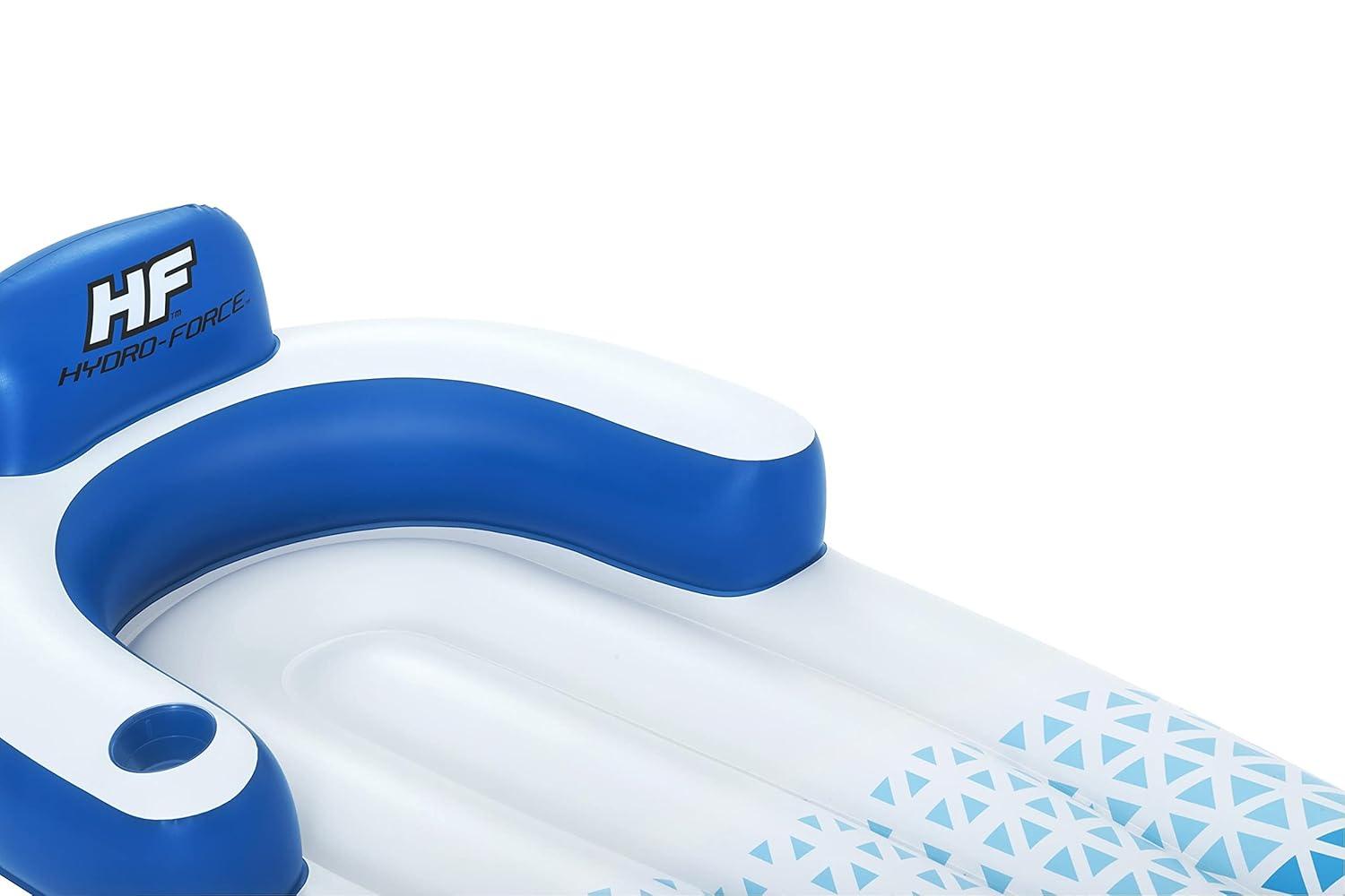 Bestway Bestway Hydro Force: Indigo Wave Pool Lounge 72" x 42"  - Inflatable Pool Accessory, Built-In Cupholder, Water Float