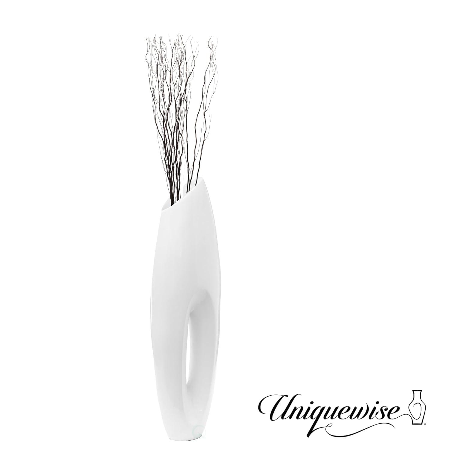 Uniquewise Tall Floor Vase, Modern White Large Floor Vase, 40-inch Vase, Decorative Lightweight Vase, Home Decor, Large