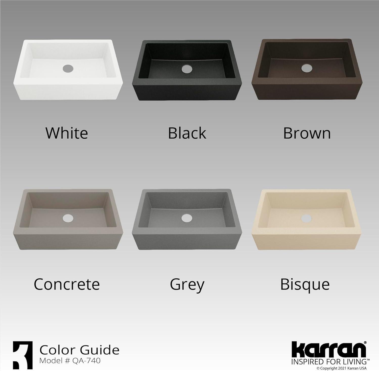 Karran Farmhouse/Apron-Front Quartz Composite 34'' X 21-1/4'' Single Bowl Kitchen Sink
