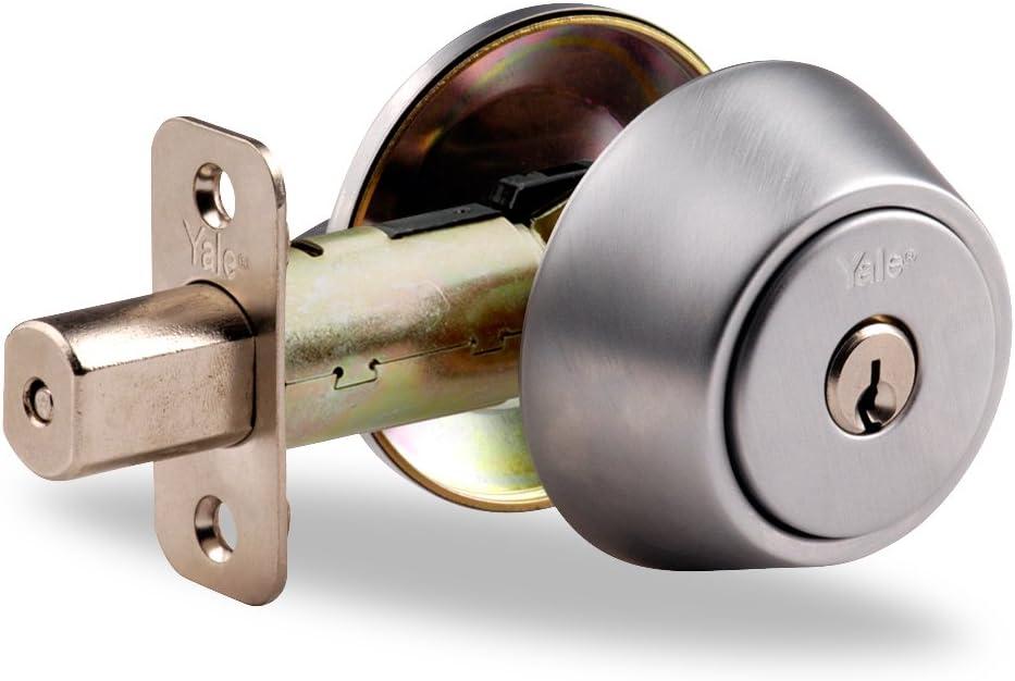 Satin Chrome Heavy-Duty Single Cylinder Deadbolt