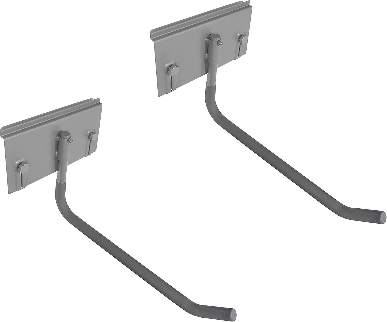 Crownwall Slat Wall Storage Organizer, Heavy Duty Steel 8 Inch Locking Double Hooks, Slatwall Accessories Panels (3 Pack)