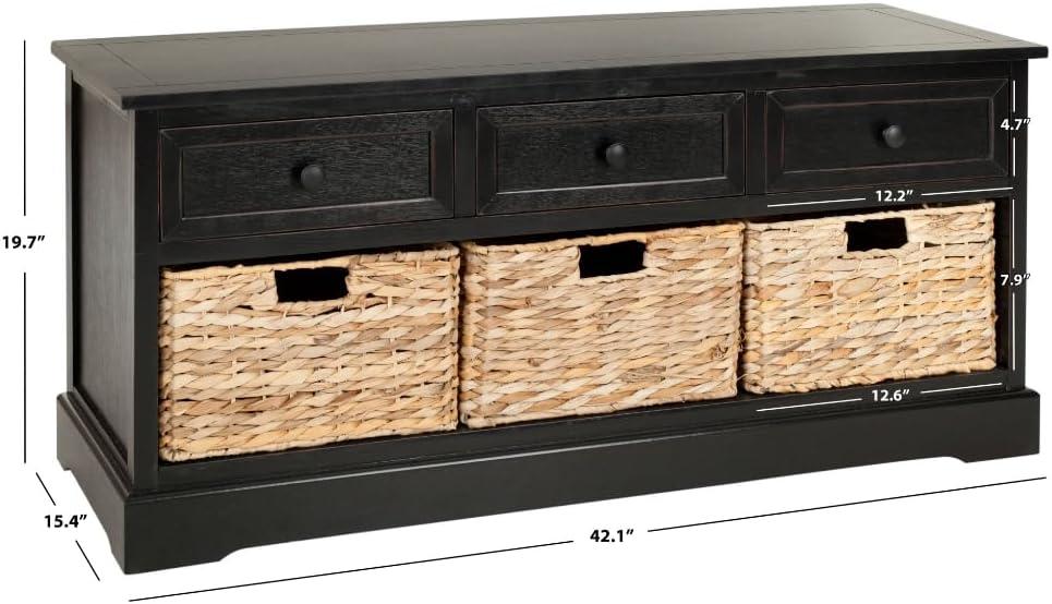 Adayla Solid Wood Drawers Storage Bench