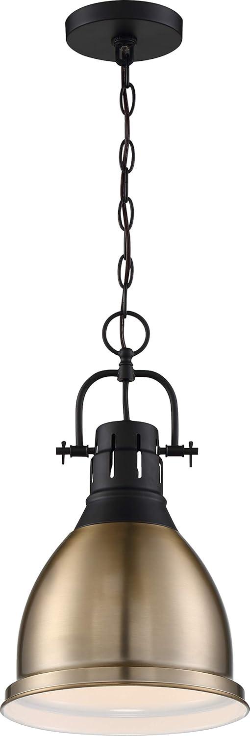 Watson Matte Black and Burnished Brass Pendant Light