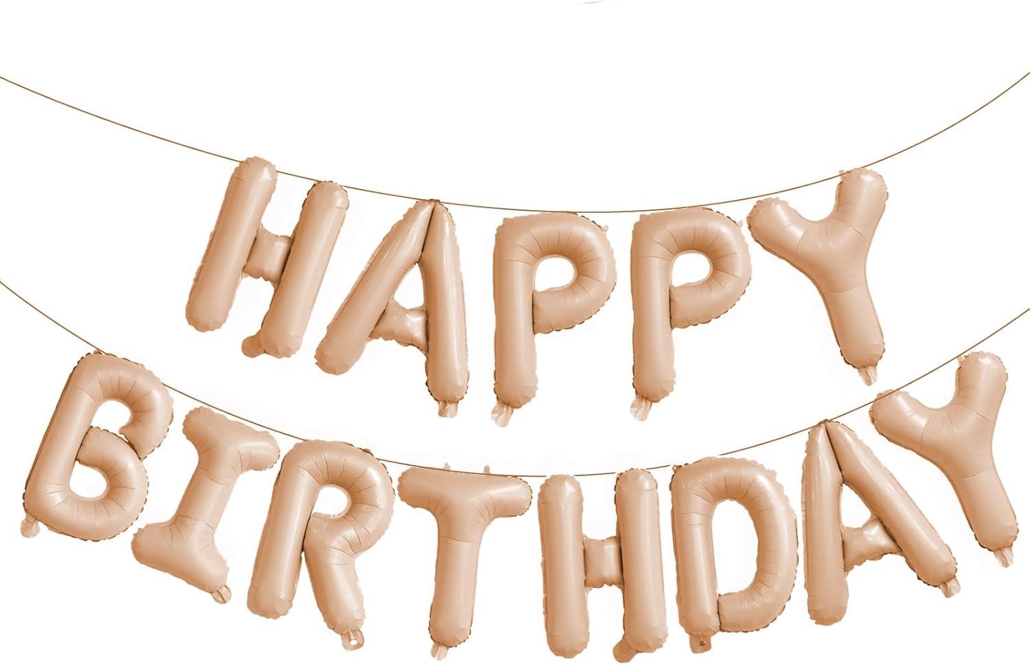 comerut 16inch Happy Birthday Letter Aluminum Foil Balloons Decoration Party Supplies