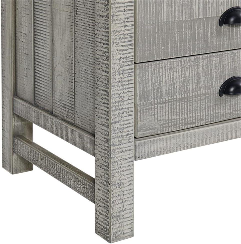 Windsor 2-Drawer Wood Nightstand for Kids Bedroom - Rustic Painted Finish, Metal Glides, Open Shelf Storage, Pine Wood Construction, 22 in. W x 17 in. D x 25 in. H, Distressed Look