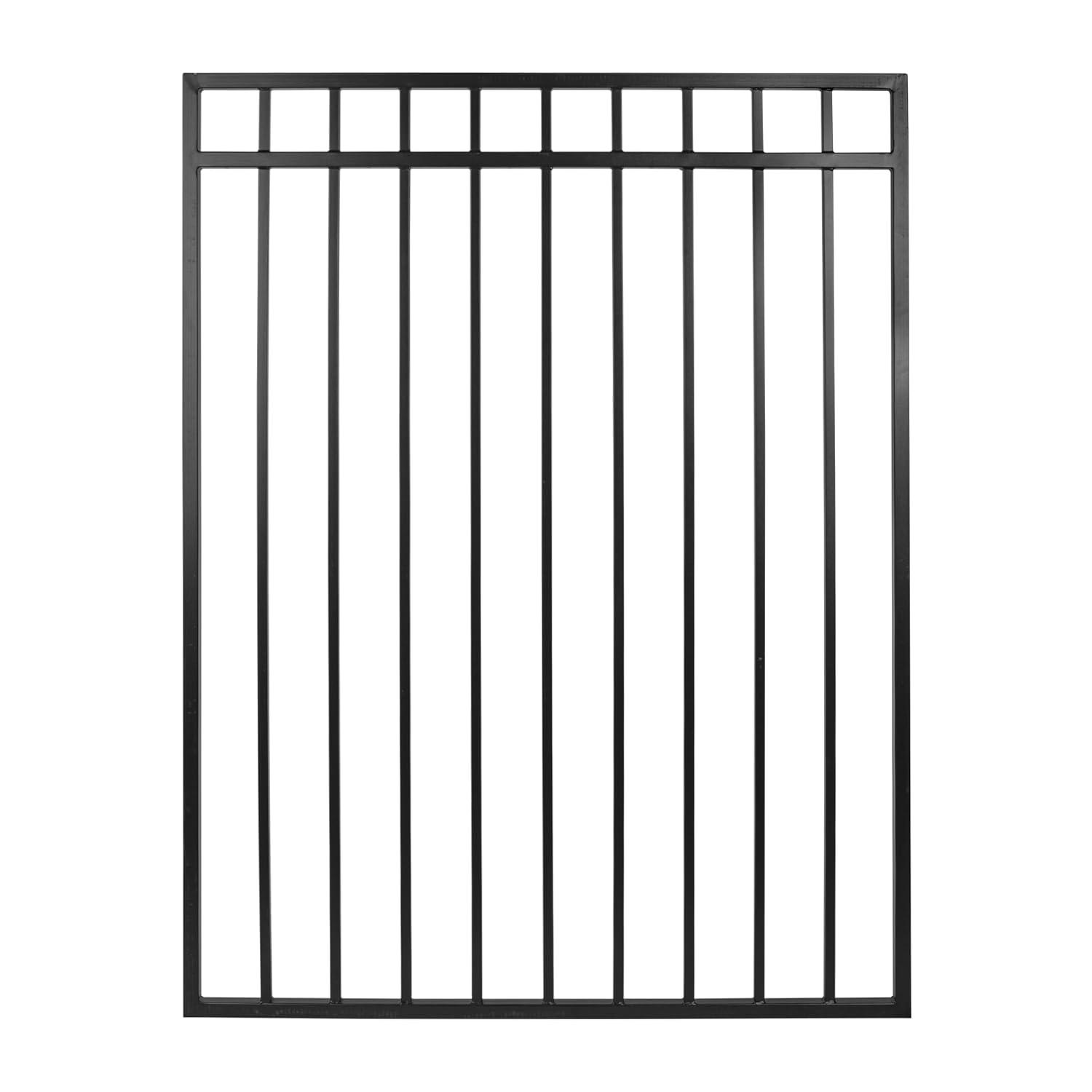 Nuvo Iron 5-ft H x 6-ft W Textured black finish Galvanized steel Containment Gate Spaced picket Fence panel