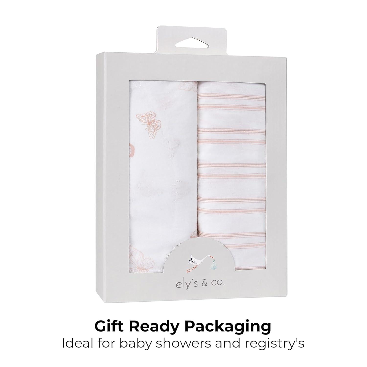 Ely's & Co. Baby Fitted Bassinet Sheet  100% Combed Jersey Cotton Pink for Baby Girl 2 Pack