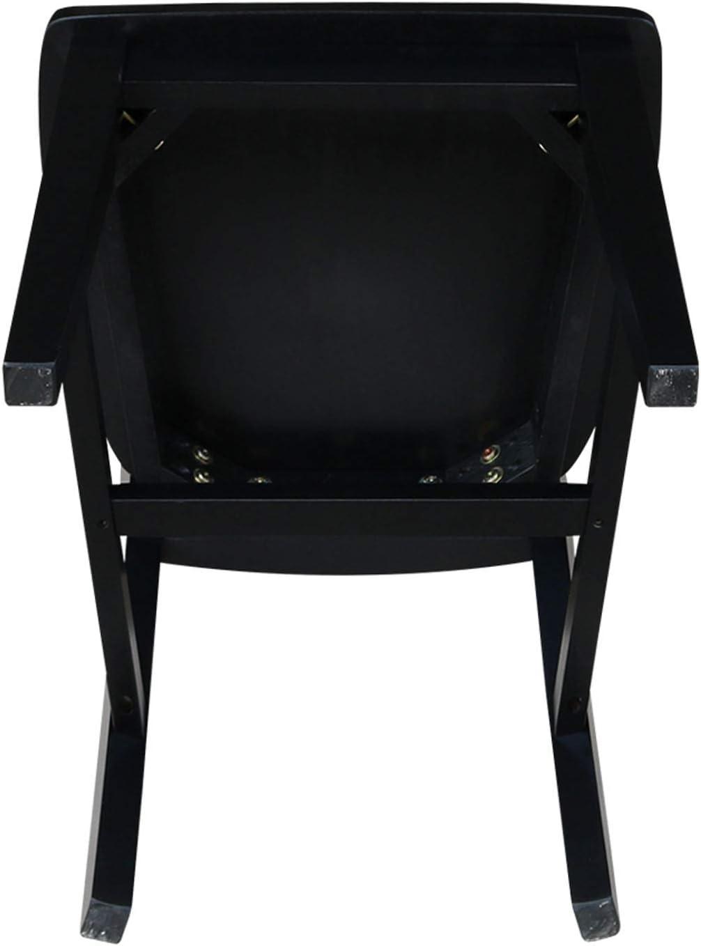 San Remo Elegant Black Solid Hardwood Splatback Dining Chairs (Set of 2)