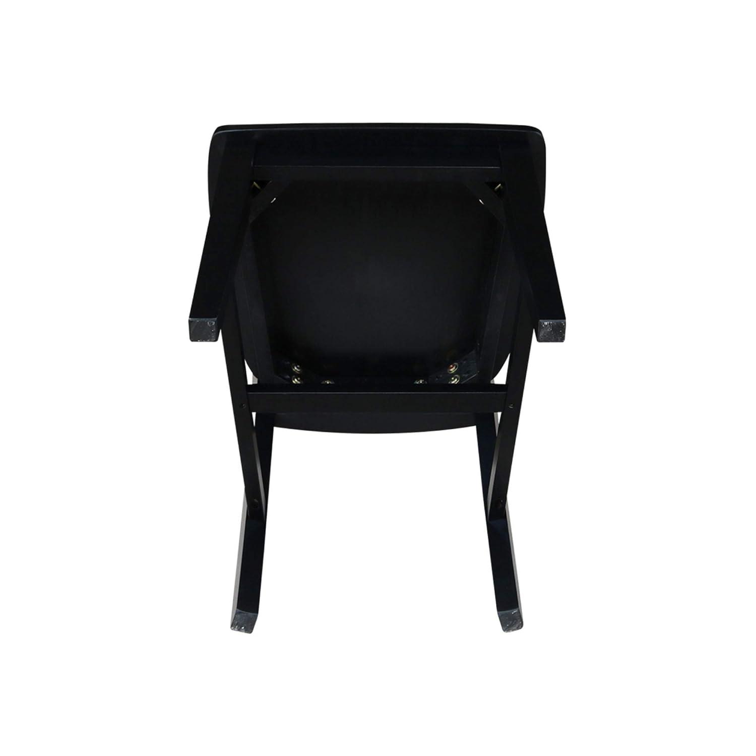 International Concepts Set of 2 San Remo Splatback Chairs Jet Black: Rubberwood Frame, Armless Design