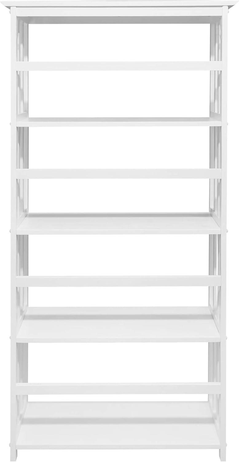 Mission Style White Pine 5-Shelf Open Back Bookcase