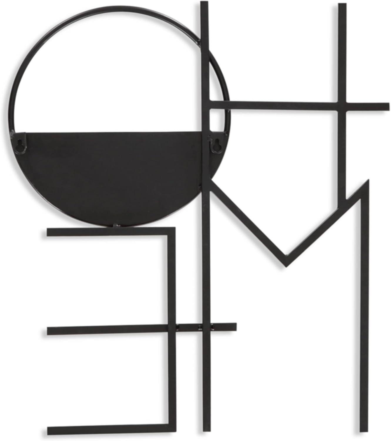 Contemporary Black Metal 'Home' Wall Planter for Indoor/Outdoor