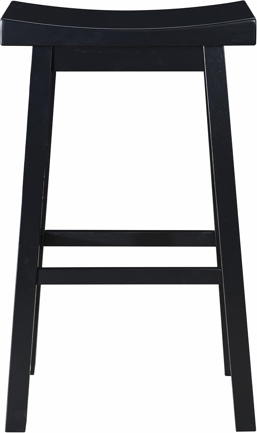 LuXeo LuXeo Lakewood Solid Wood Saddle Barstool (Set of 2)