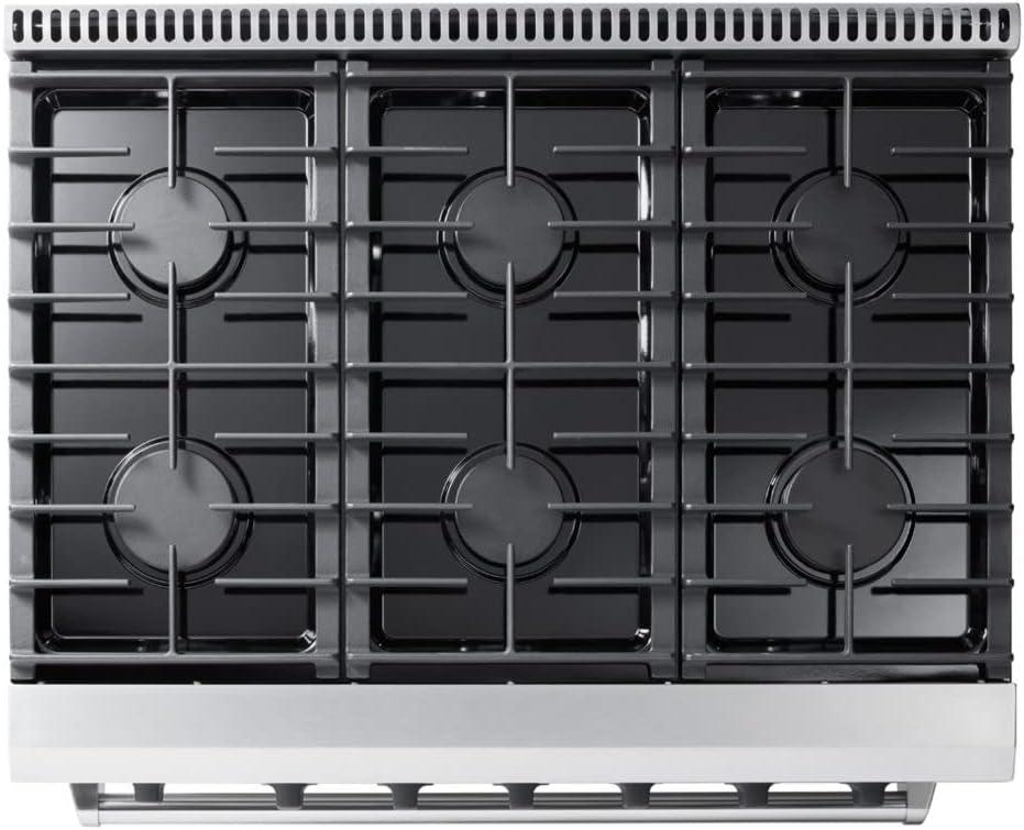 THOR 36-Inch Gas Range, 6 Burners - Stainless Steel (LRG3601U)