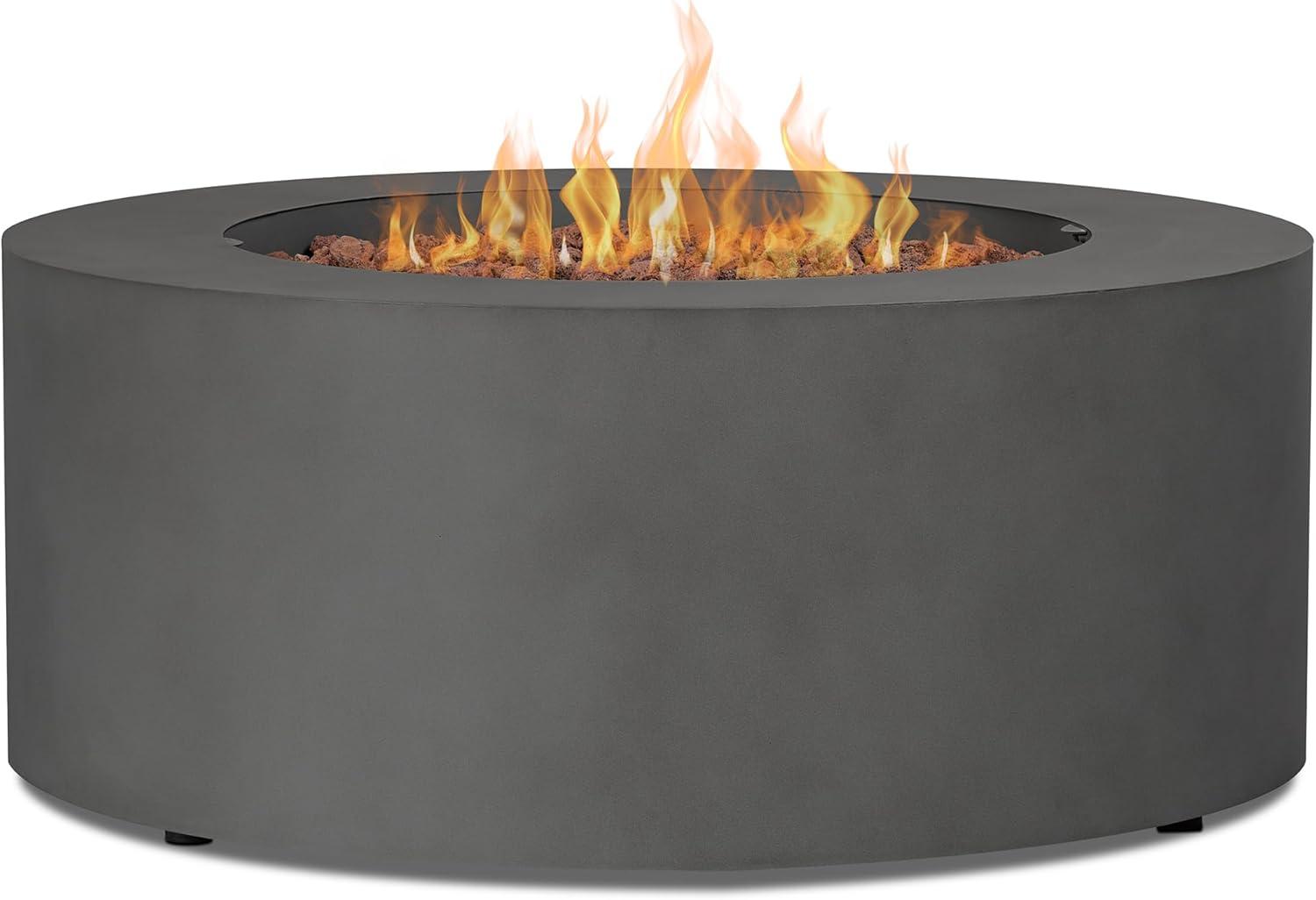 Aegean 36" Round Steel Propane or Natural Gas Fire Pit Table by Real Flame