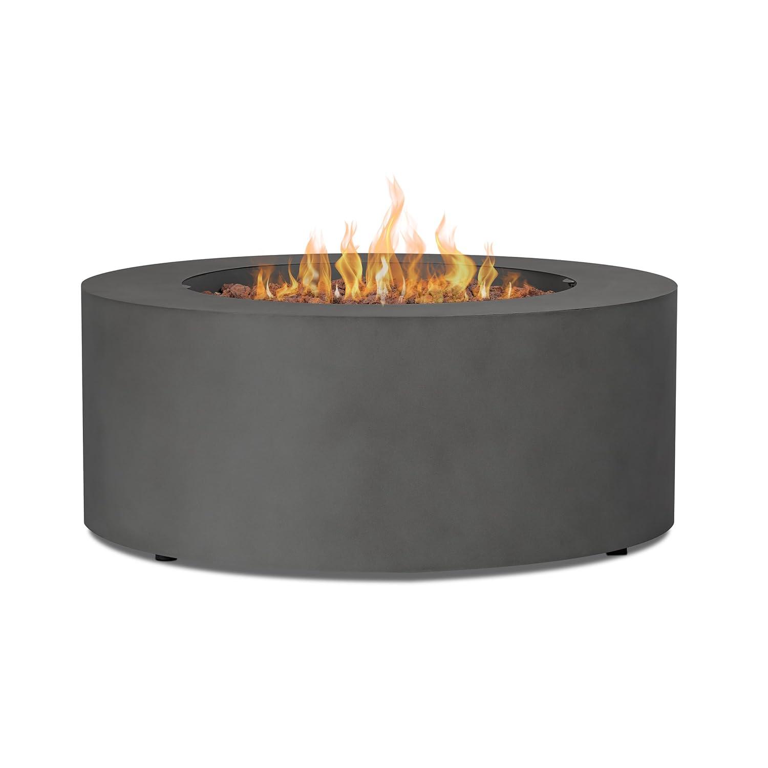 Aegean 36" Round Steel Propane or Natural Gas Fire Pit Table by Real Flame
