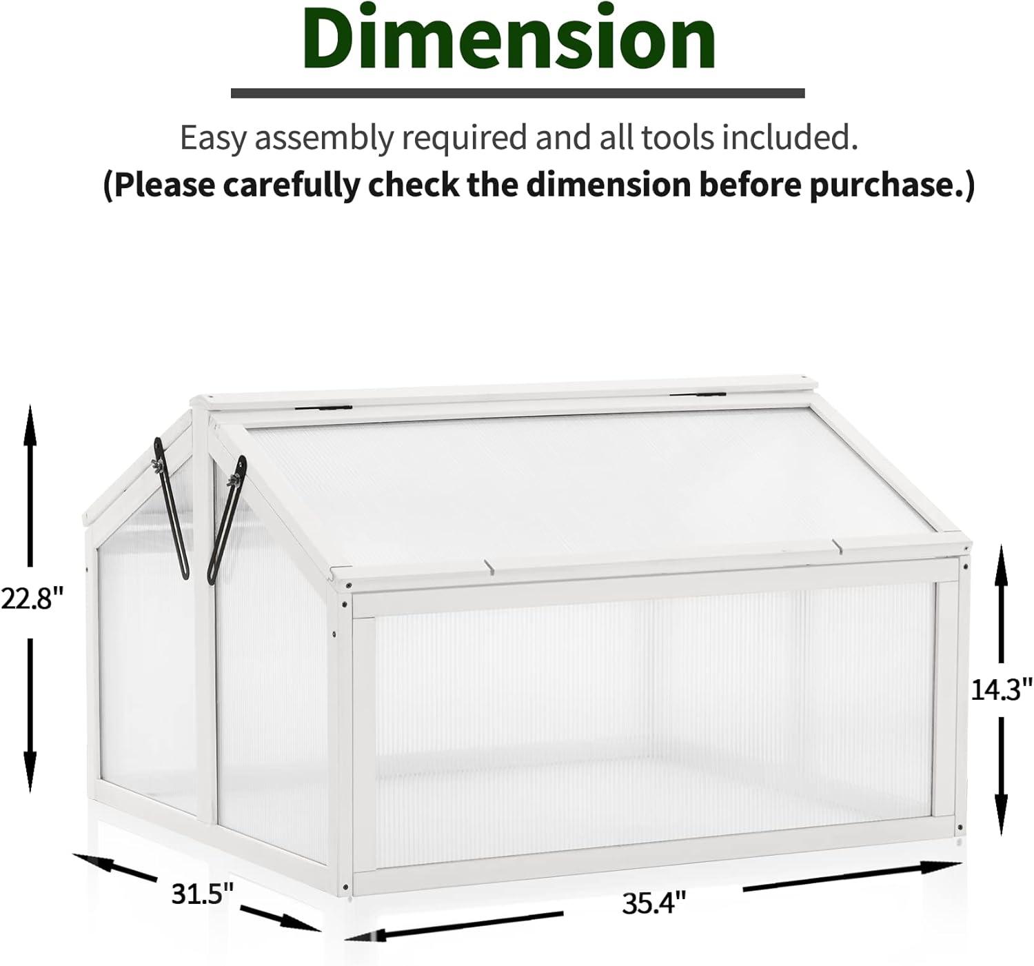MCombo 35.4" W x 31.5" D Double Box Wooden Greenhouse Cold Frame
