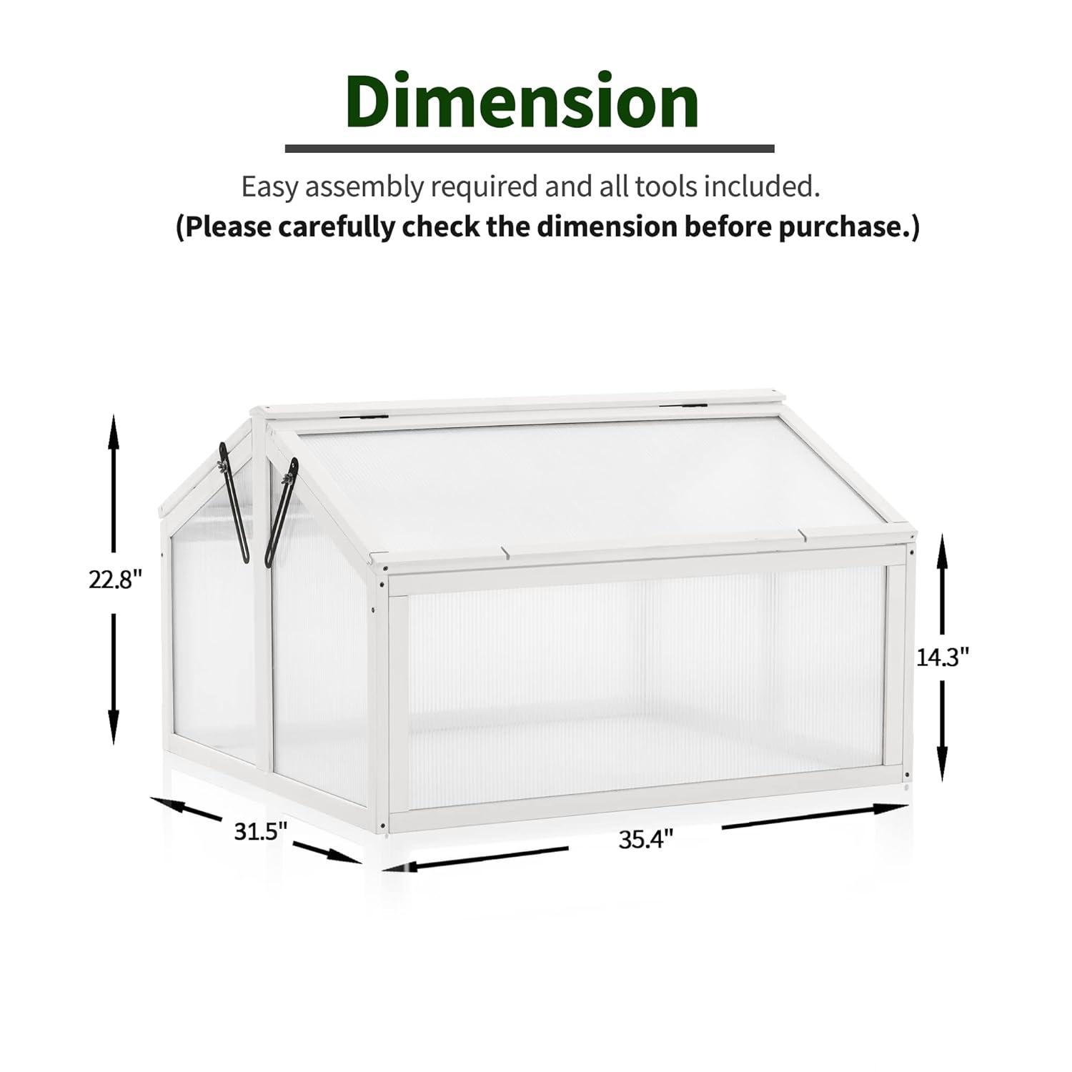 MCombo 35.4" W x 31.5" D Double Box Wooden Greenhouse Cold Frame