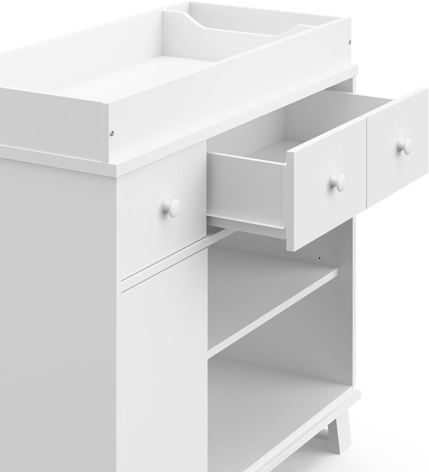 Storkcraft Modern Infant Nursery Changing Table Dresser, White