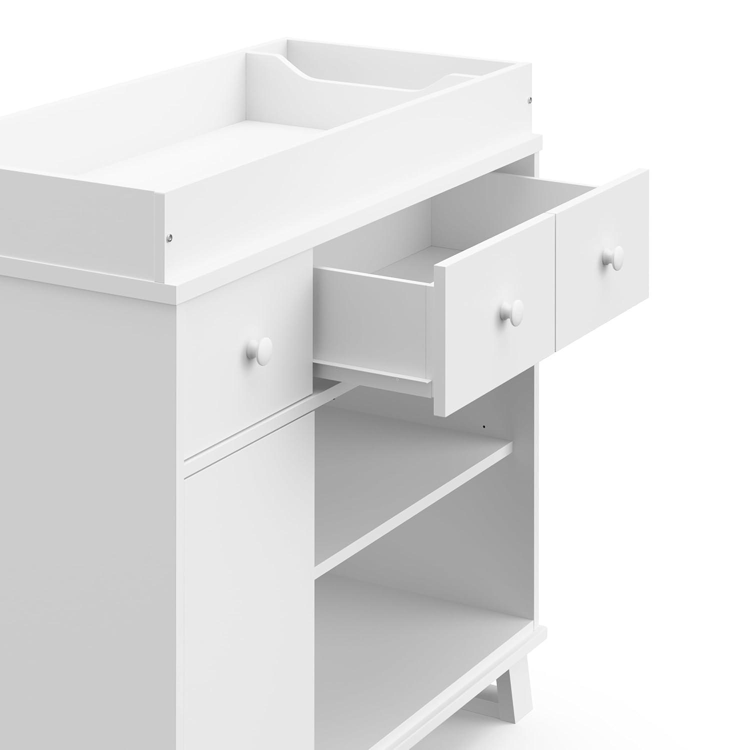 Storkcraft Modern Infant Nursery Changing Table Dresser, White