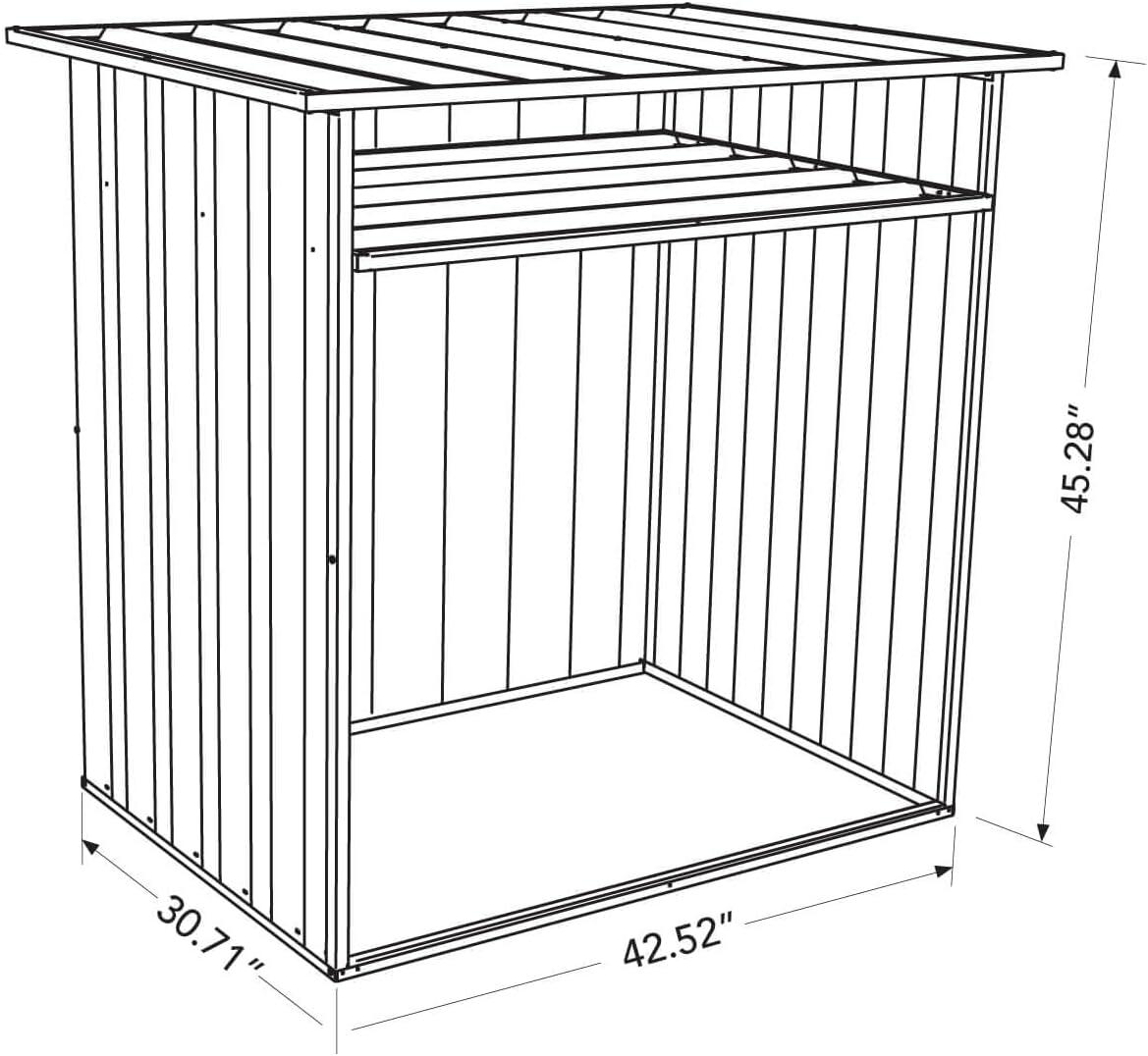 Absco Woodstore 30.71" W x 42.52" D Galvanized Steel Log Store