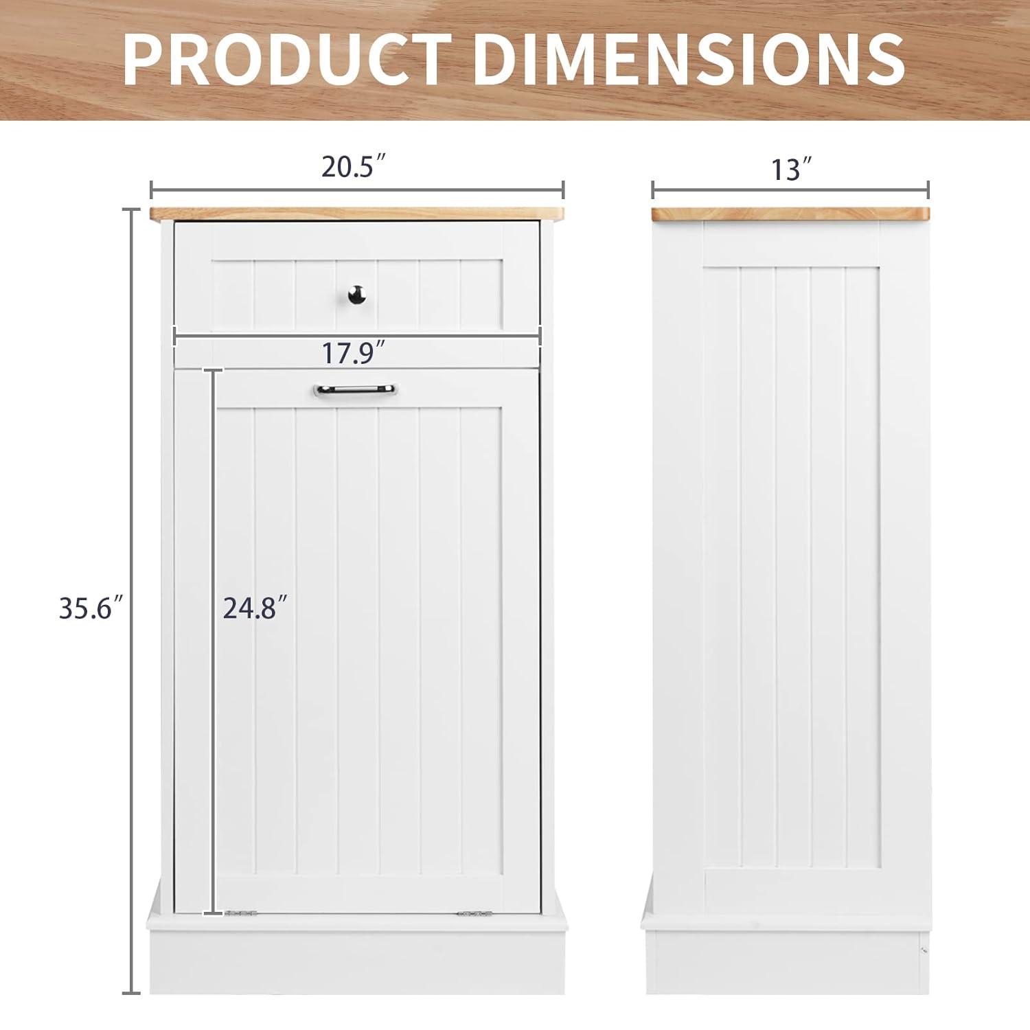 Aeloxis Havant Tilt Out Trash Cabinet 10 Gallon Wooden Free Standing (Not include trash can)