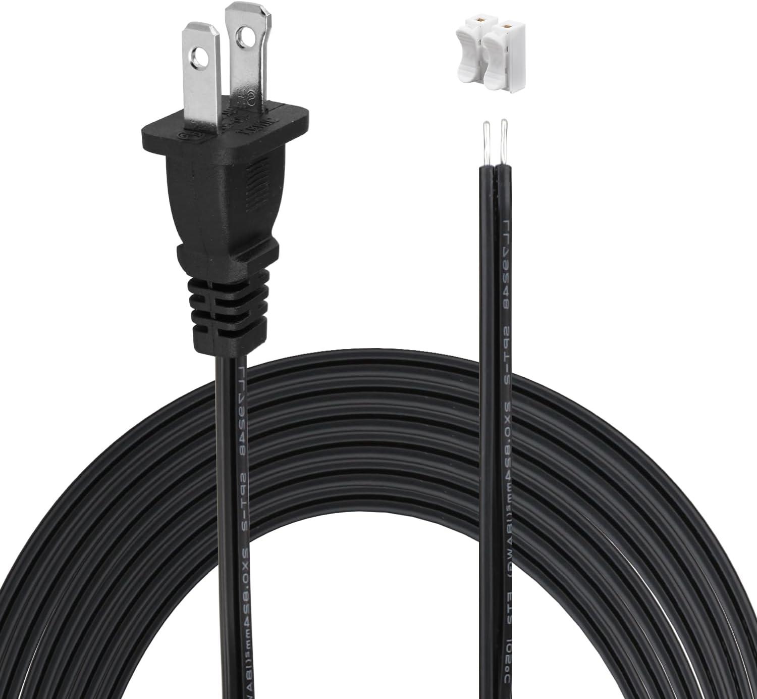 8 ft. Replacement Cord Set with Polarized Plug on 1-End, Black