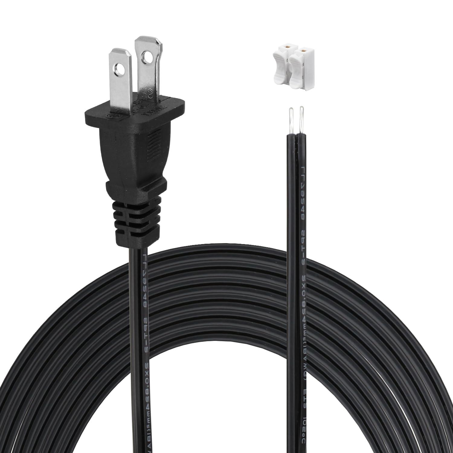 8 ft. Replacement Cord Set with Polarized Plug on 1-End, Black