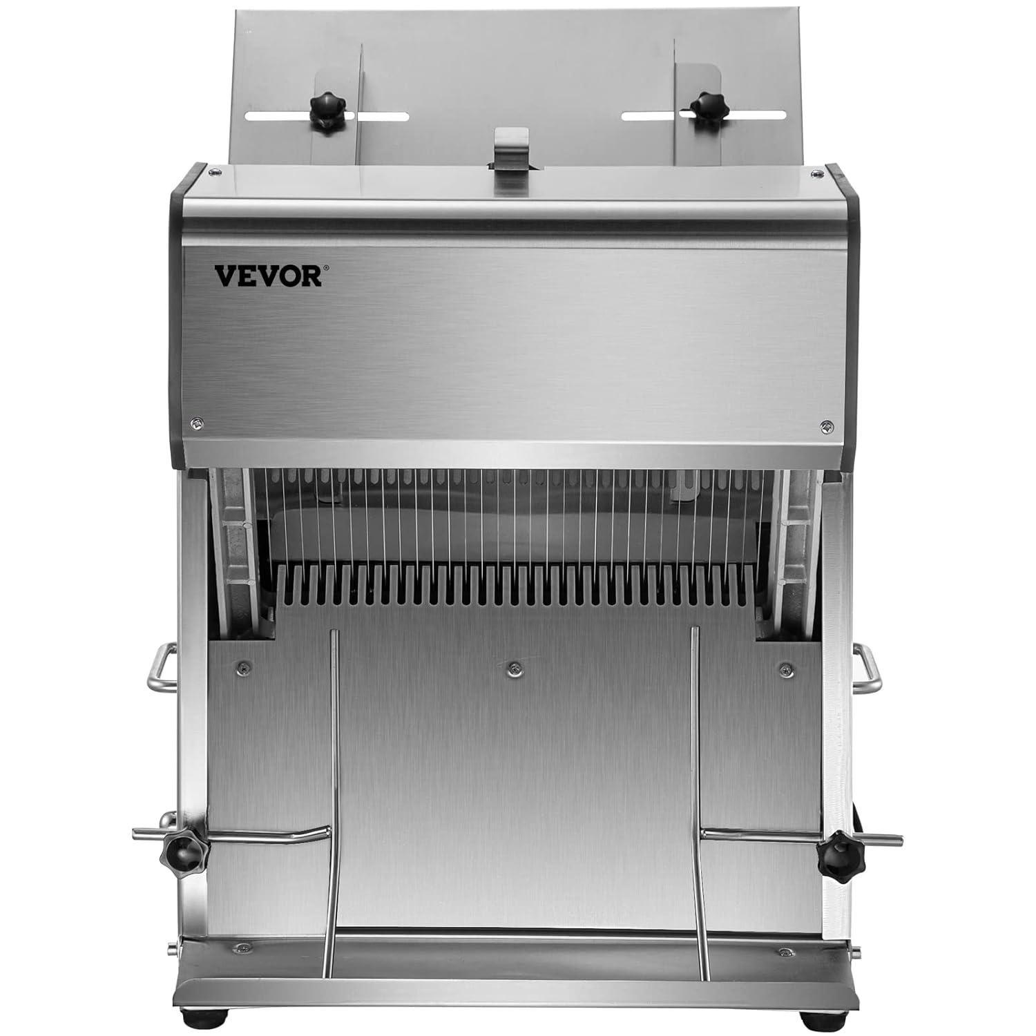 VEVOR Commercial Toast Bread Slicer 12mm Thickness, Electric Bread Cutting Machine 31 Pcs, Commercial Bakery Bread Slicer,110V Toast Cutter Cutting Machine, Bread Cutter for Bread Sheet Cutter Cutting