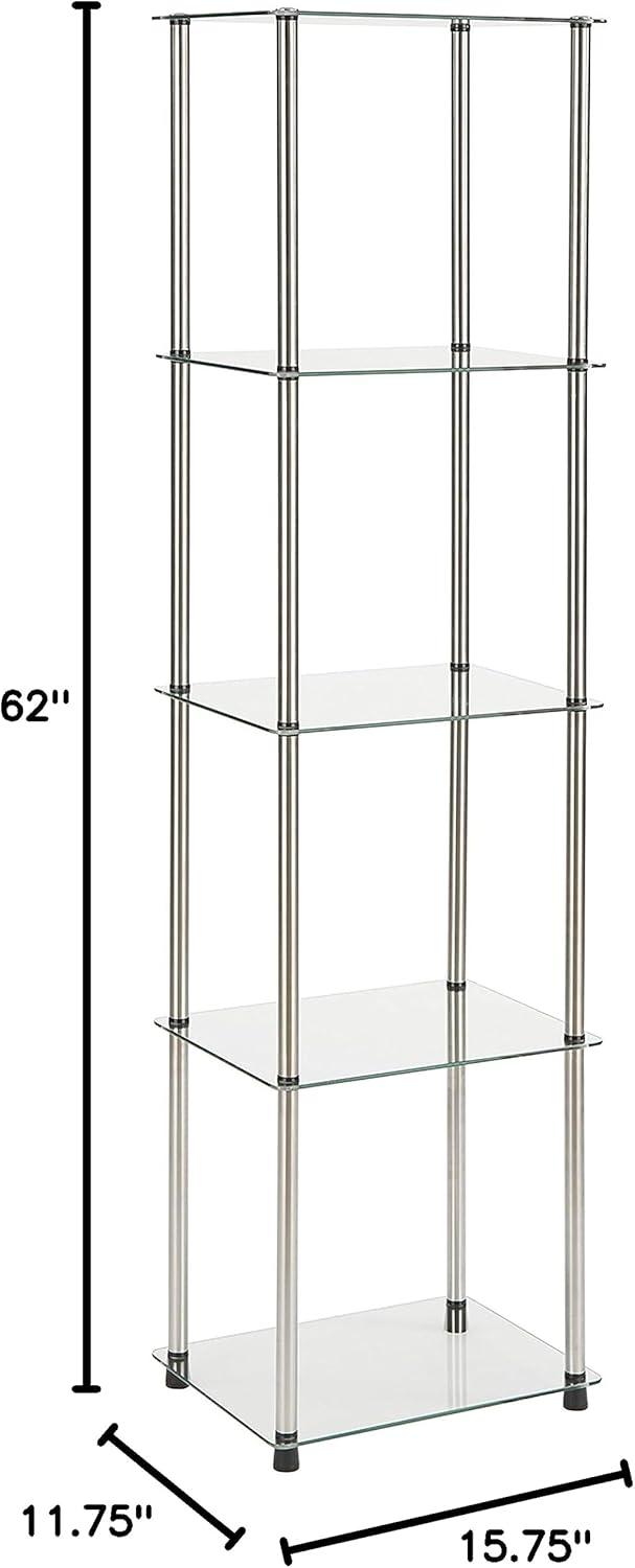 Convenience Concepts Designs2Go Classic Glass 5 Tier Tower, Black Glass