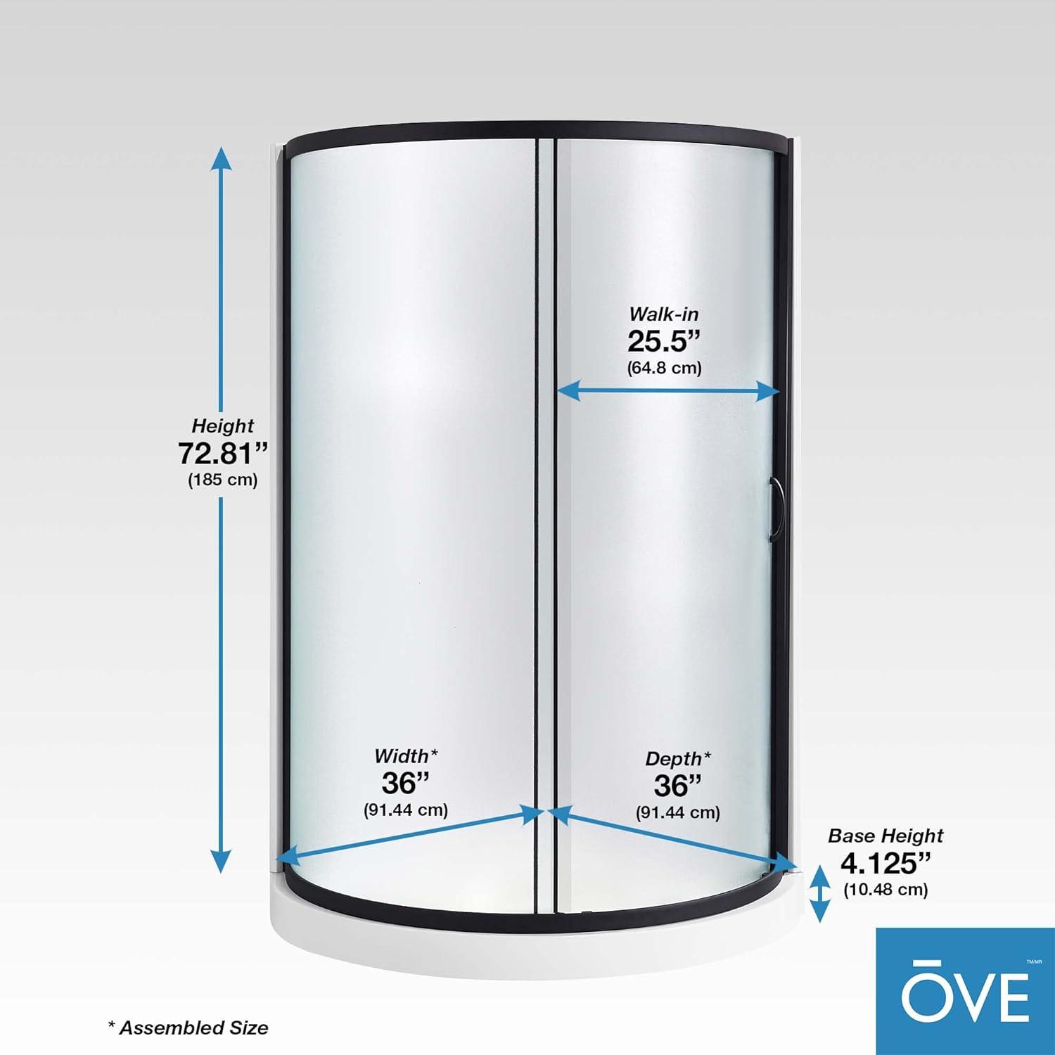 OVE Decors Breeze 33 in. Round Shower Kit w/ Frosted, Base, Wall