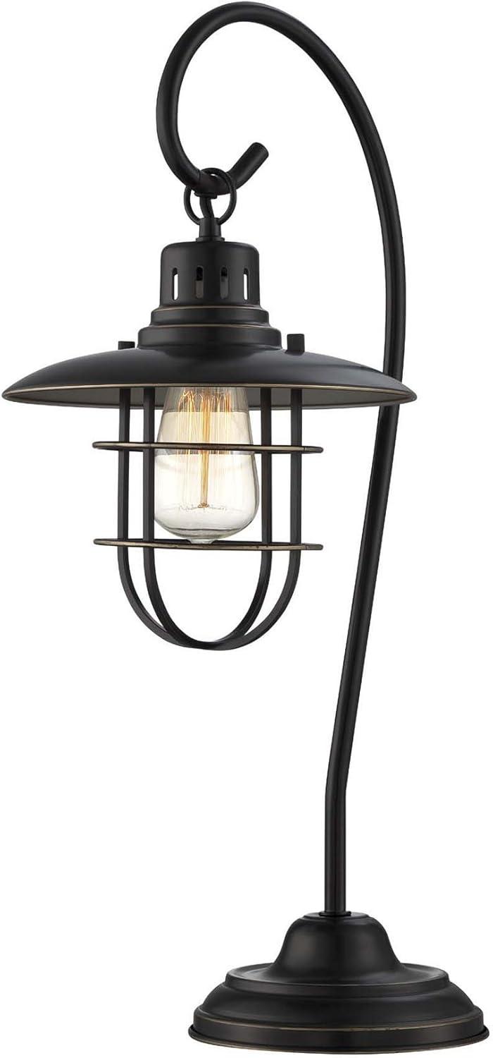 Edison Bronze Industrial Outdoor Table Lamp with Dome Shade