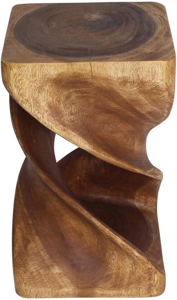 Haussmann® Wood Double Twist Stool Table 12 in SQ x 20 in H Walnut Oil