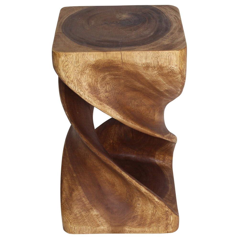 Haussmann® Wood Double Twist Stool Table 12 in SQ x 20 in H Walnut Oil