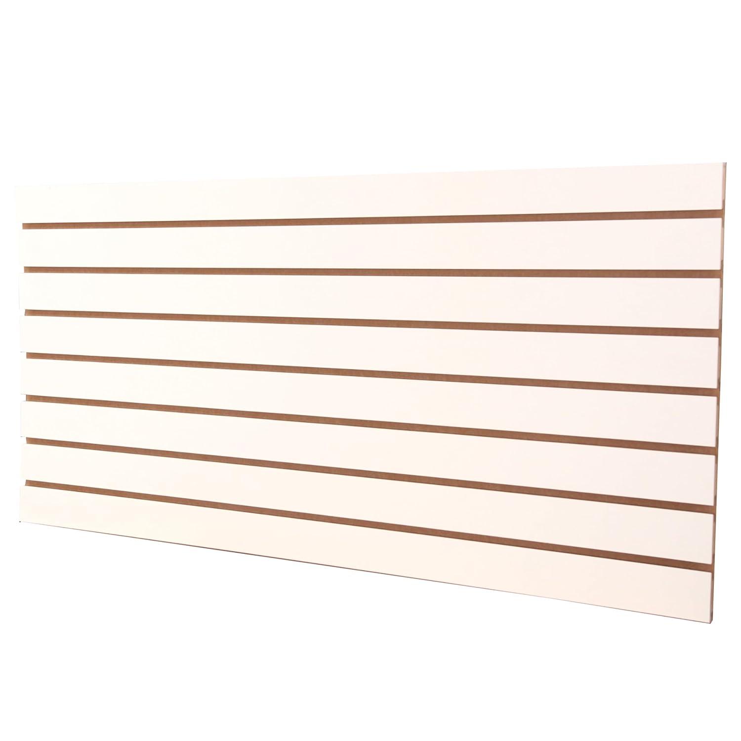 4ft x 2ft Horizontal White Slatwall Panels Easy Organizer (24"H x 48"L) - Pack of 2 - Streamline Your Space with Effortless Retail Displays  Garage Wall Solutions  and Craft Storage Organization