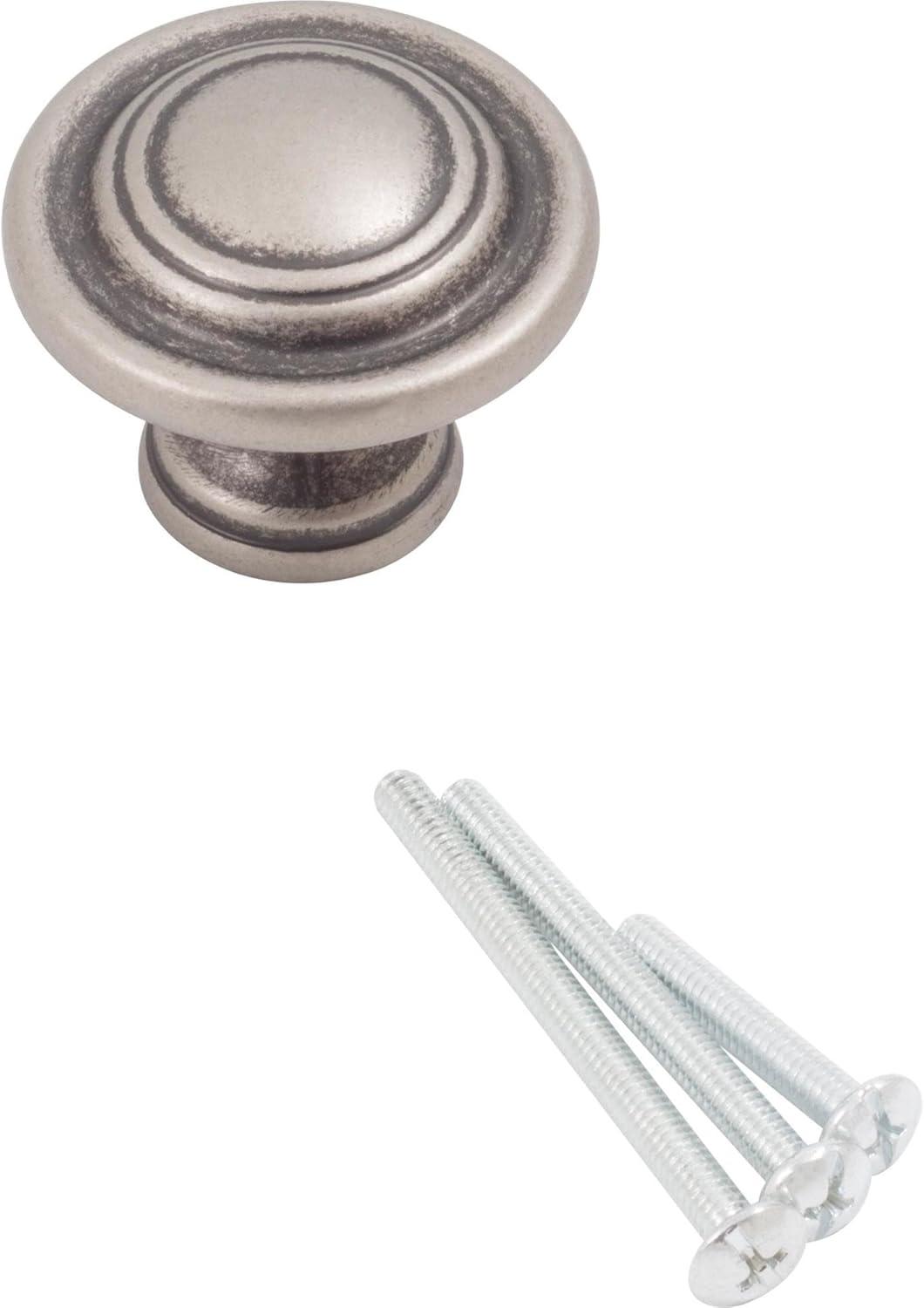 Charlotte Cabinet/Bi-Fold Door Knob, 1-3/4 Inches, Weathered Nickel by Stone Harbor Hardware