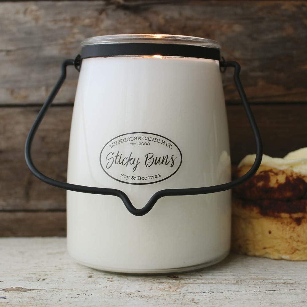 Sticky Buns Scented 22oz White Soy Beeswax Jar Candle