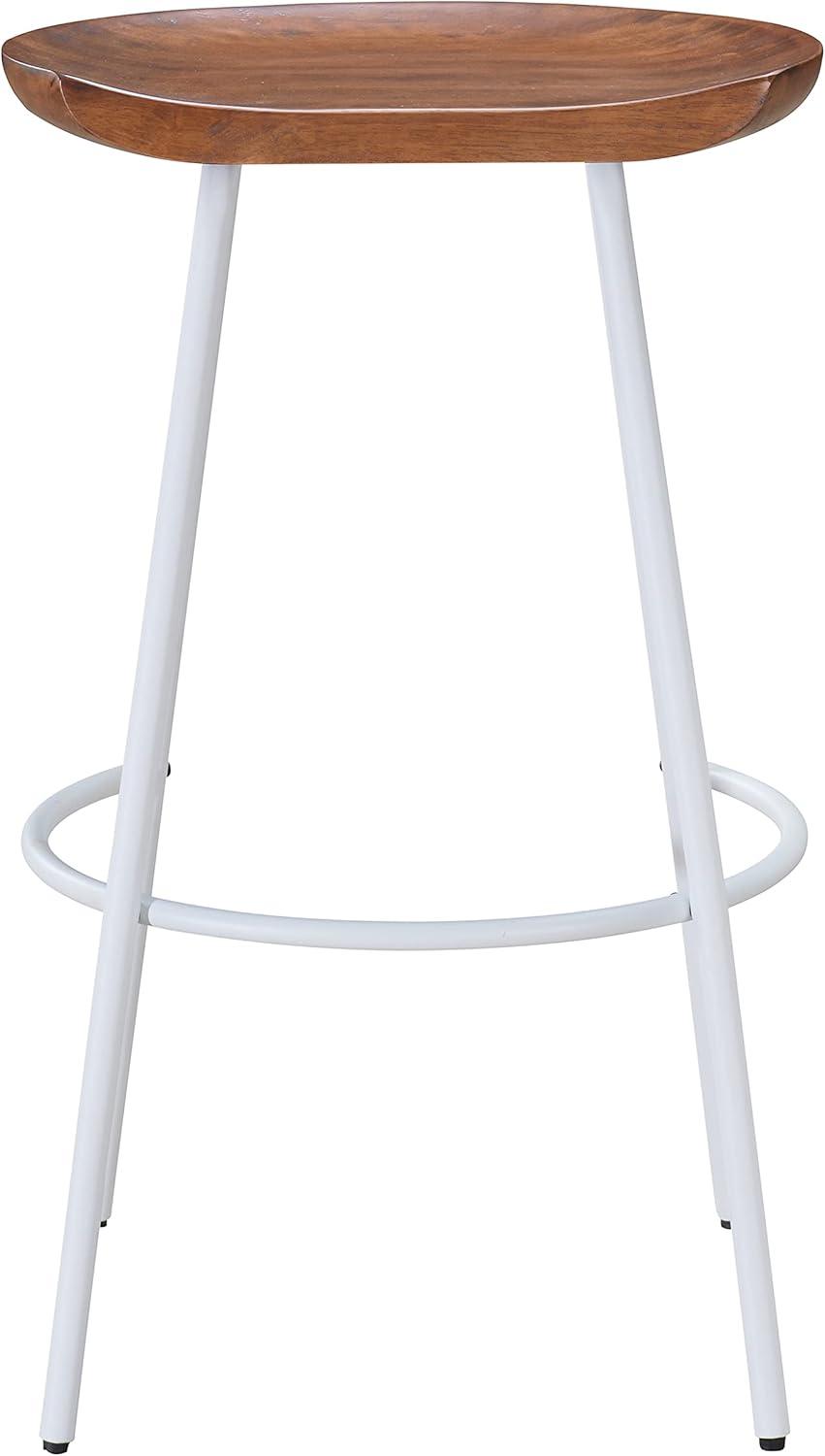 Milano Steel Legs Barstool with Solid Wood Finish