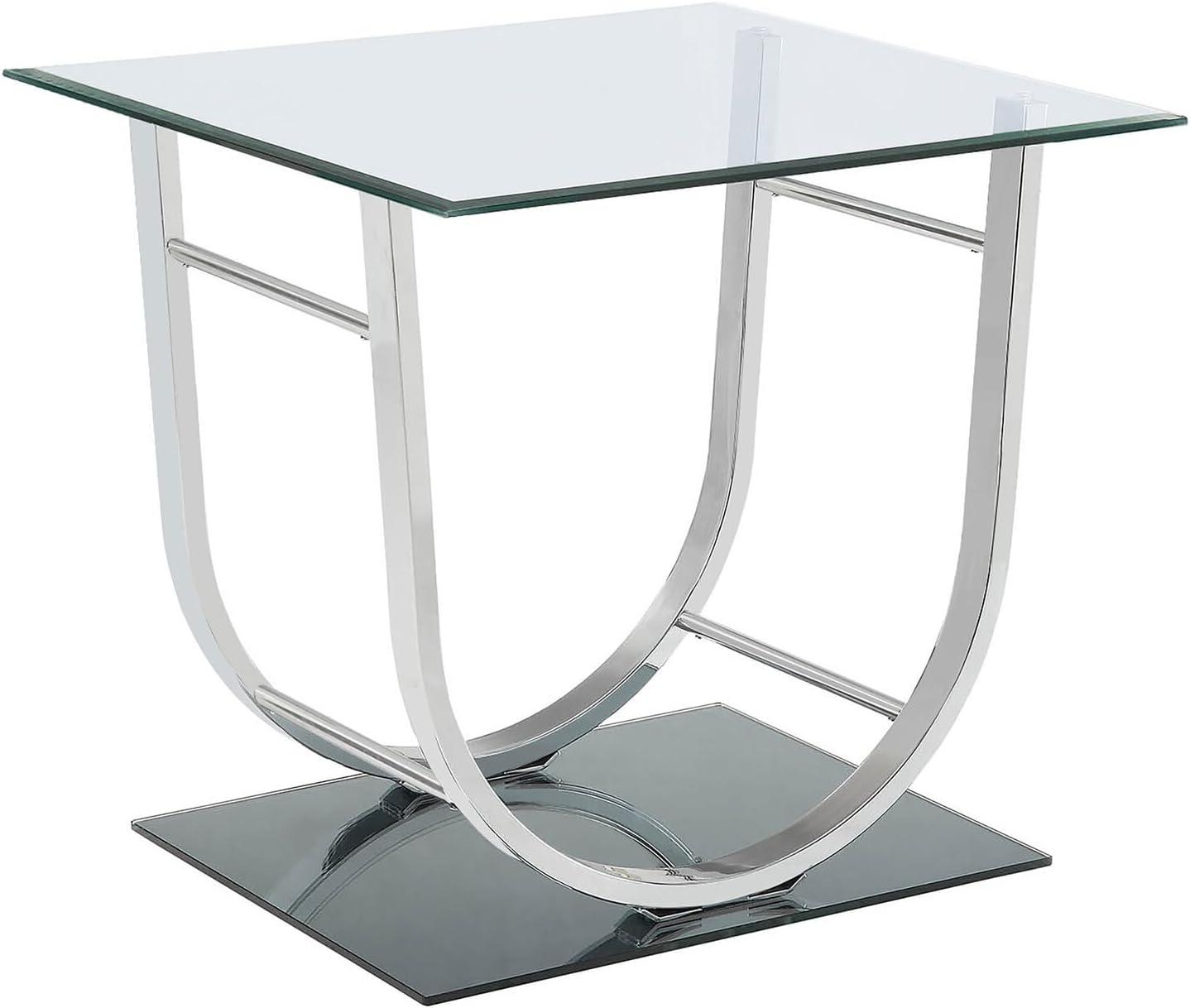 Danville End Table with Glass Top Chrome - Coaster