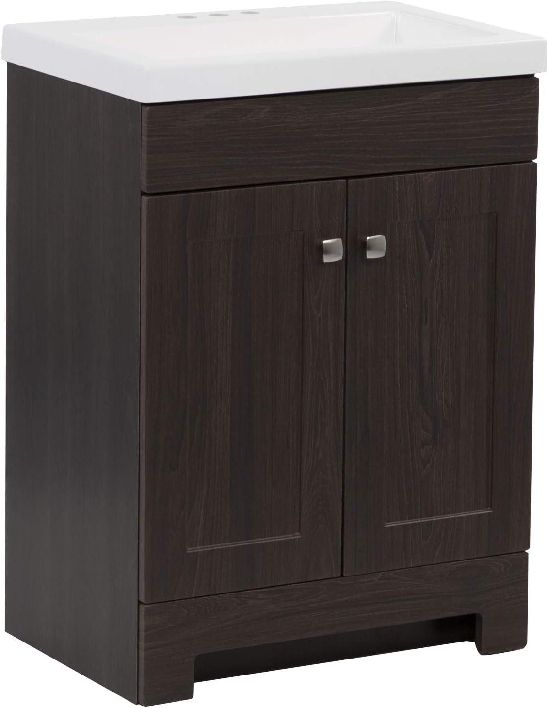 Elm Ember Freestanding Bathroom Vanity with Marble Top