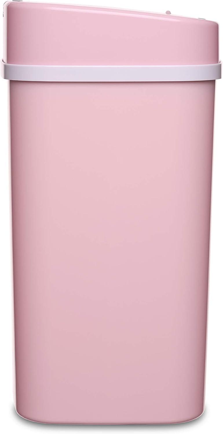 Nine Stars 3.2 Gallon Trash Can, Plastic Touchless Bathroom Trash Can, Pink