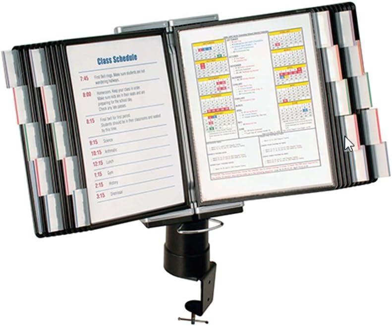 Aidata FDS011L Desk Clamp Reference Organizer, Black, Clear and Efficient Organization and Presentation of Reference Materials, Product Viewing Height from Desk 340mm (13.4") up To 660mm (25.98")