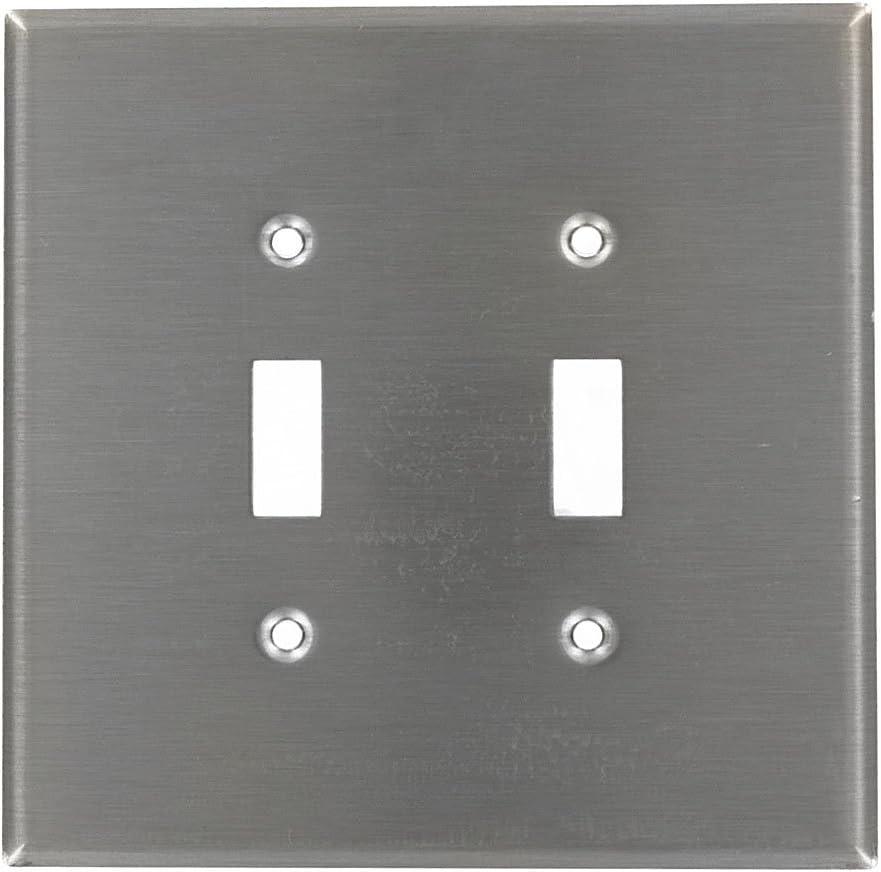 Oversized Stainless Steel 2-Gang 2-Toggle Wall Plate