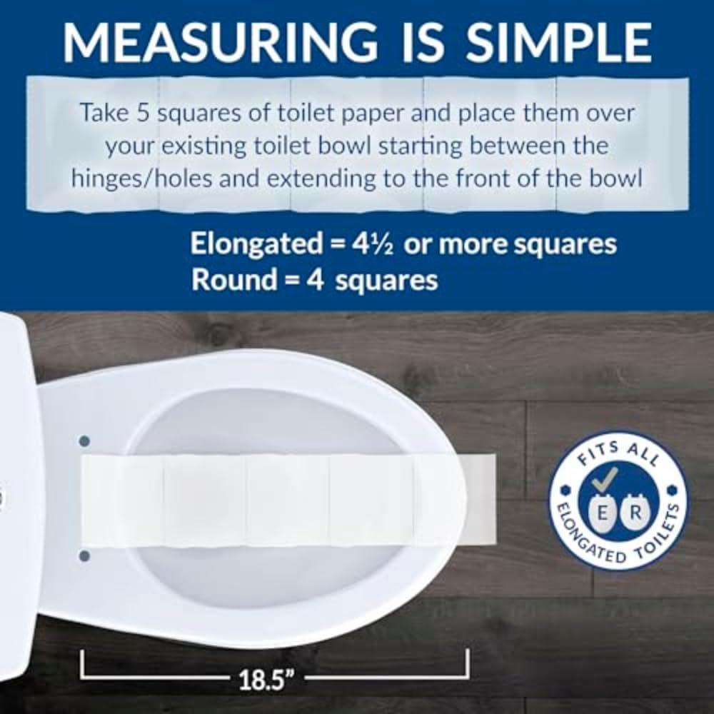 Bemis  Elongated Enameled Wood Toilet Seat, White