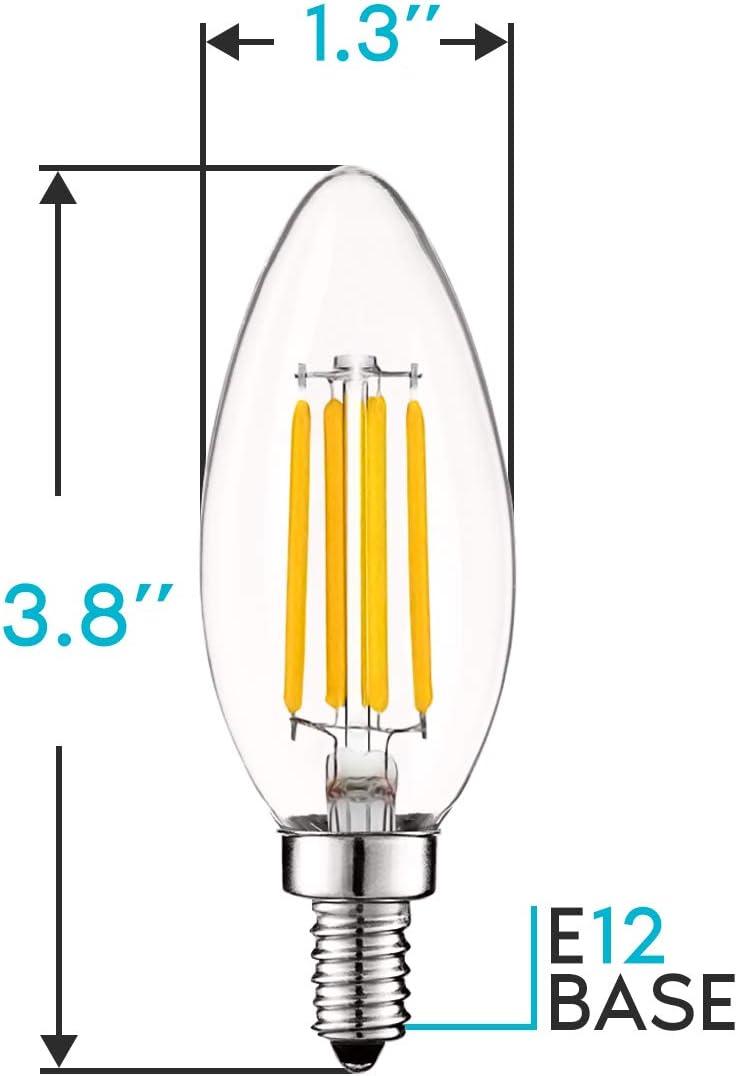 5 Watt (40 Watt Equivalent), B11 LED, Dimmable Light Bulb, E12/Candelabra Base